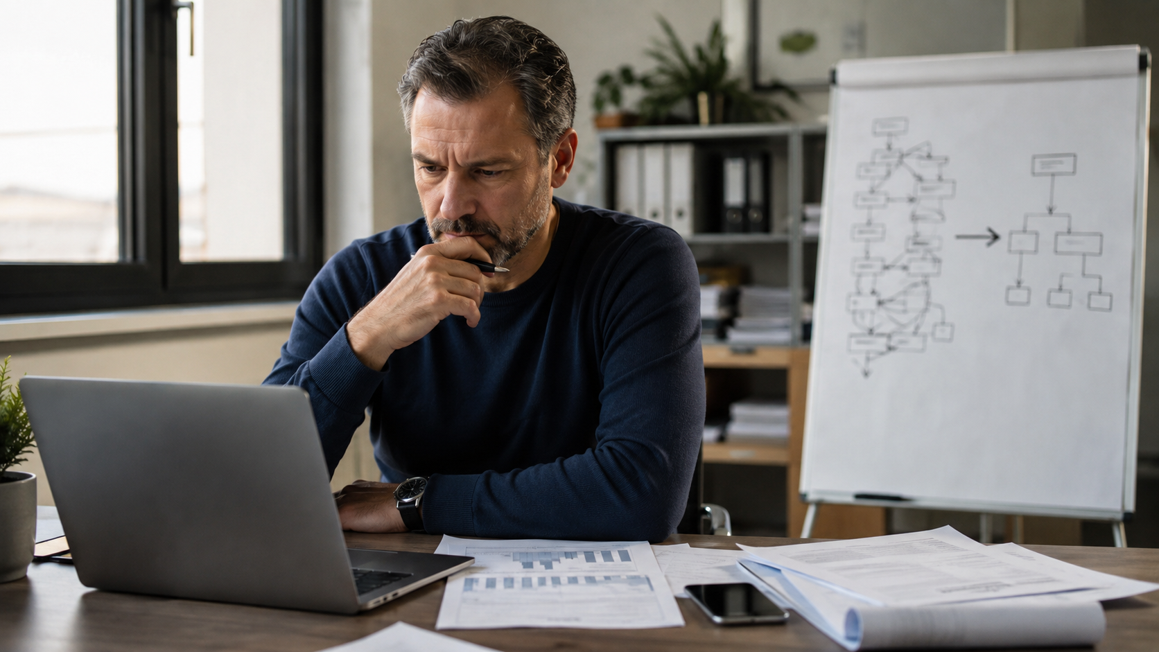 Antreprenor IMM care analizează primul pas pentru digitalizarea afacerii