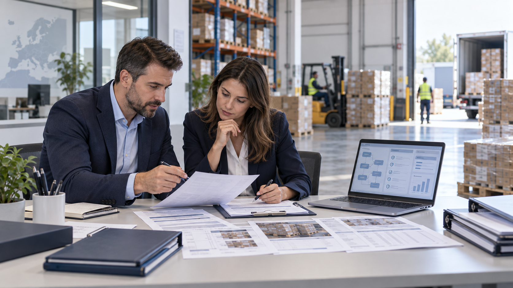Manager comercial delimitând sarcinile automate de verificarea și decizia umană într-o tranzacție B2B.