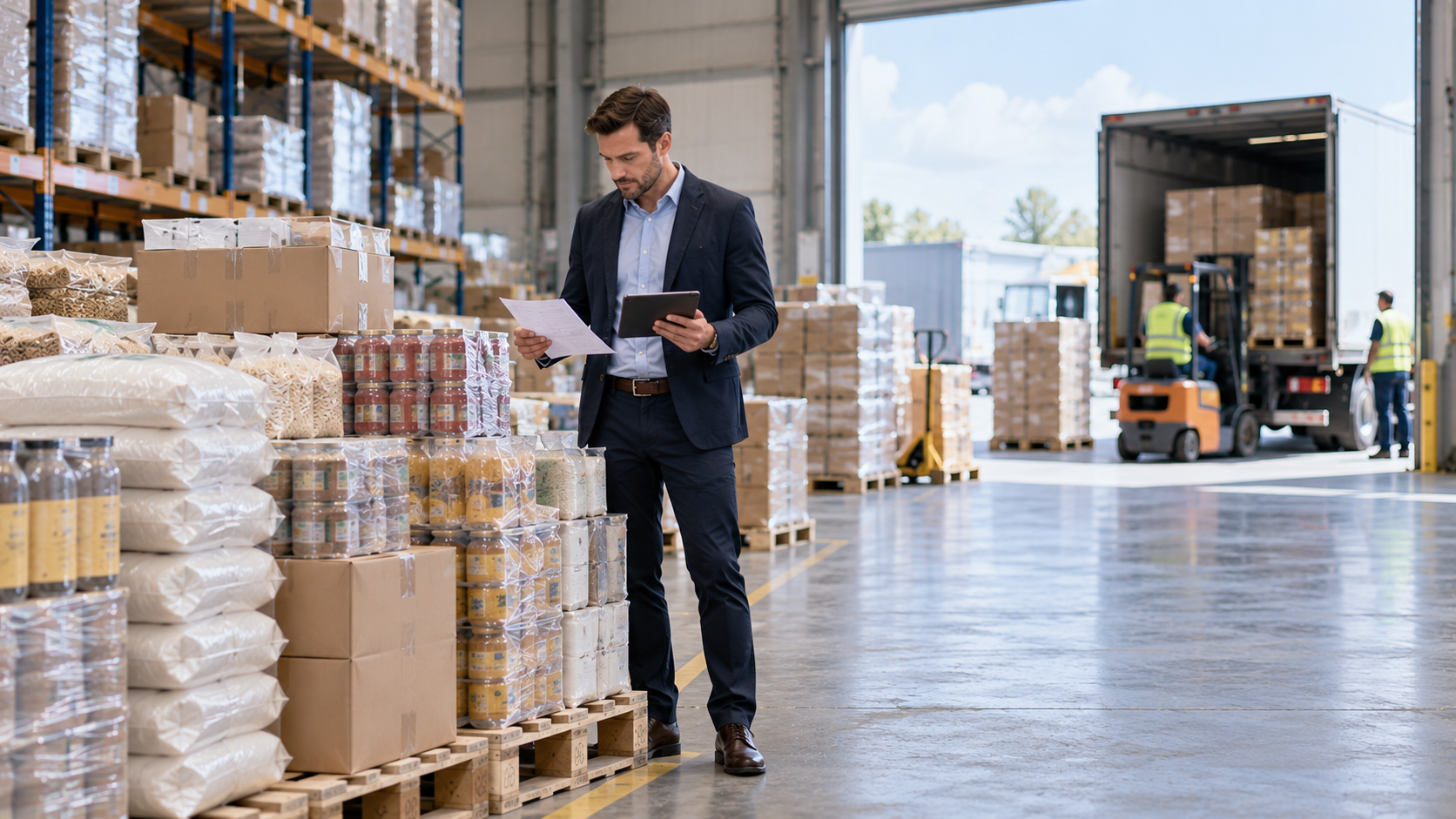 European surplus stock being assessed as a B2B clearance opportunity by Euro Intermed Solutions and Palletclearance.com.